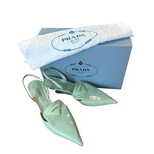 Prada Mint Green Slingback Heels